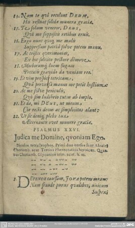 Psalmus XXVI. Judica me Domine, quoniam Ego