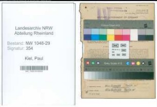 Entnazifizierung Paul Kiel , geb. 01.06.1890 (Beamter)