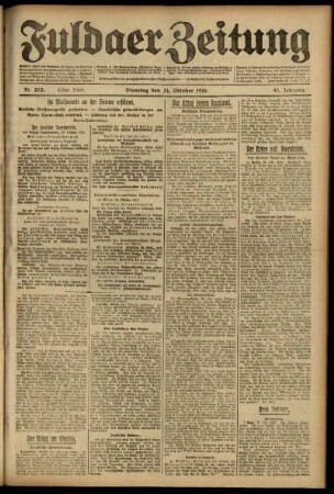 Erste Ausgabe vom Dienstag, den 31. Oktober 1916.