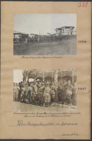 Vom mazedonischen Kriegsschauplatze: Parade bulgarischer Truppen in Monastir