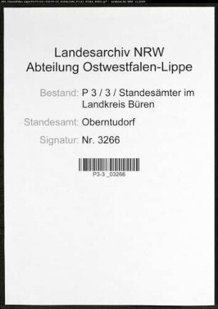 Sterberegister Standesamt Oberntudorf