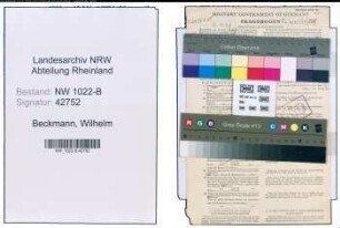 Entnazifizierung Wilhelm Beckmann , geb. 06.05.1897 (Bahnbeamter)