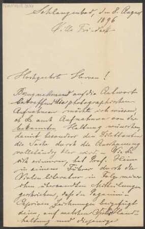 Brief an B. Schott's Söhne : 08.08.1896