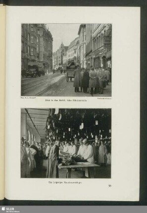Blick in den Brühl, Ecke Nikolaistraße - Ein Leipziger Rauchwarenlager