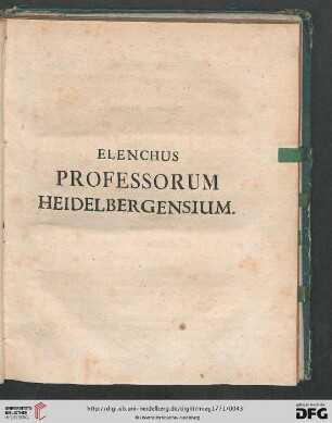 Elenchus Professorum Heidelbergensium