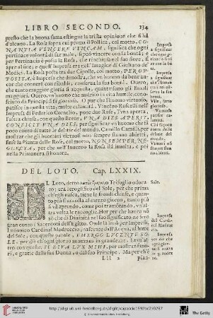 Cap. LXXIX. Del Loto