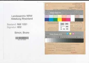 Entnazifizierung Bruno Simon , geb. 22.07.1906 (Kaufmaennischer Angestellter)