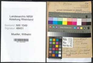 Entnazifizierung Wilhelm Mueller , geb. 03.05.1891 (Landwirt)