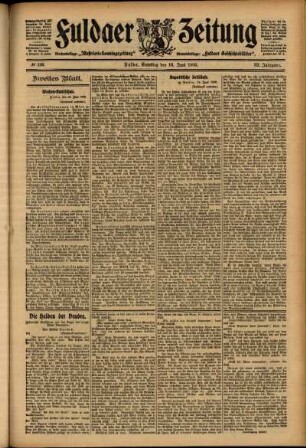 Zweite Ausgabe vom Samstag, den 16. Juni 1906.