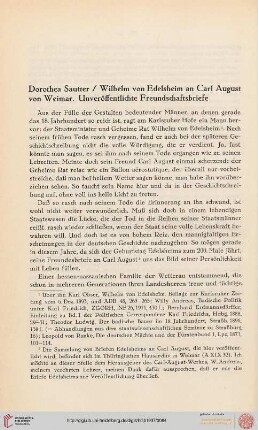 Wilhelm von Edelsheim an Carl August von Weimar. Unveröffentlichte Freundschaftsbriefe