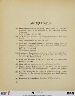 Antiquitäten (Nr. 353-525)