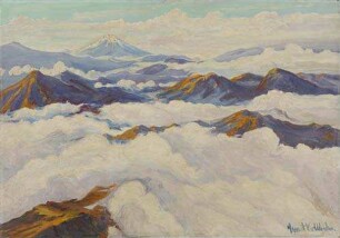 Im Flugzeug über den Wolken zwischen Mexiko und Guatemala