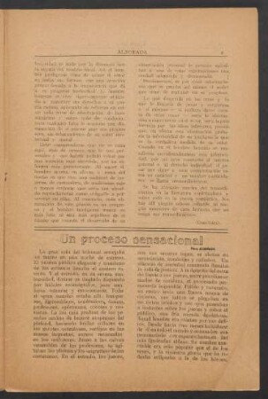 Un proceso sensacional