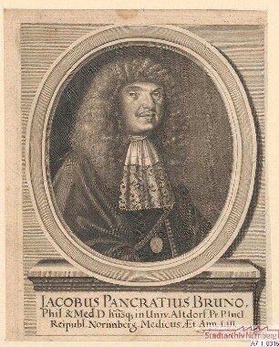 Jacob Pancratius Bruno, Professor der Medizin in Altdorf