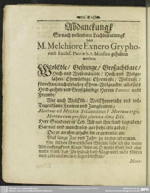 Abdankung : Abdanckung