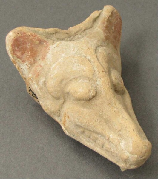 Animal head made of clay