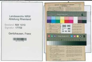 Entnazifizierung Franz Geritzhausen , geb. 27.08.1882 (Verkehrsaufseher)