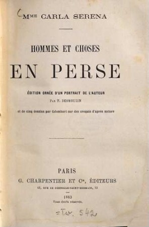 Hommes et choses en Perse