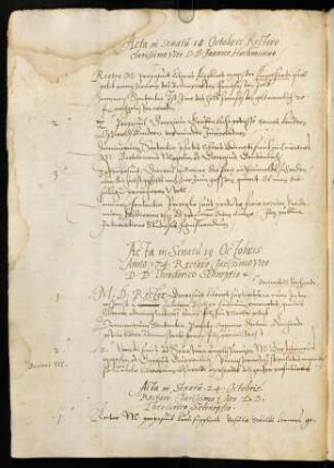 Winterhalbjahr 1574/1575. Rektorat Dietrich Schnepff
