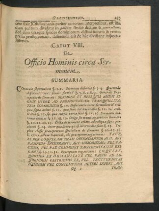 Caput VIII. De Officio Hominis circa Sermonem.
