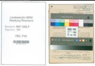 Entnazifizierung Fritz Otto , geb. 06.07.1901 (Zollbeamter)