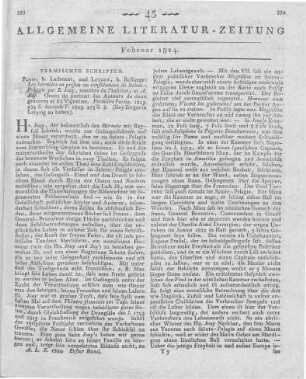 Jay, A. ; Jouy, E.: Les hermites en prison ou consolations de Sainte-Pélagie. T. 1-2. Paris: Ladvokat; London: Bossange 1823