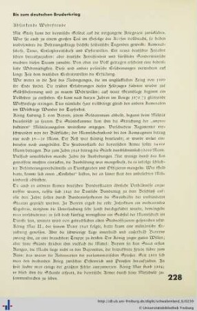 Bis zum deutschen Bruderkrieg.