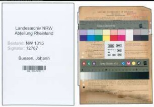 Entnazifizierung Johann Buesen , geb. 21.10.1904 (Gaertner)