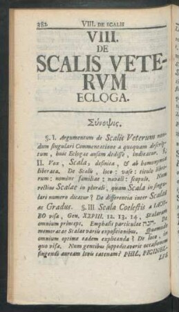 VIII. De Scalis Veterum Ecloga