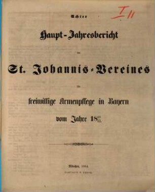 Haupt-Jahresbericht des St.-Johannis-Vereines für Freiwillige Armenpflege in Bayern : vom Jahre .., 8. 1861/62