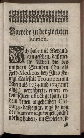 Vorrede zu der zweyten Edition.