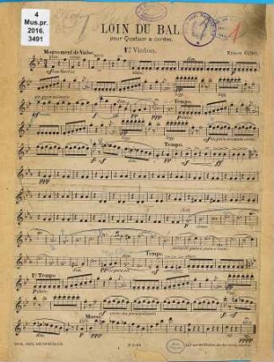 Loin du bal : intermezzo ; pour instruments à cordes