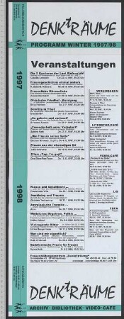 Frauenbildungszentrum DENKtRÄUME : Archiv - Bibliothek; Programm Winter 1997/98