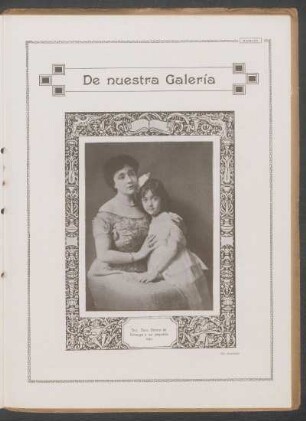 De nuestra galería : [Fotografía de] Sra. Sara Sienra de Arteaga y su pequeña hija