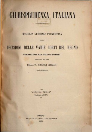 Giurisprudenza italiana. 24. 1872