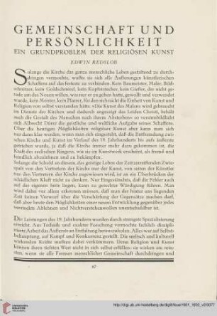 3: Gemeinschaft und Persönlichkeit : ein Grundproblem der religiösen Kunst