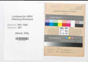 Entnazifizierung Willy Albertz , geb. 28.10.1921 (Polizeibeamter)