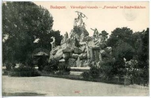 Budapest. Fontaine im Stadtwäldchen (1896) : Budapest. Fontaine im Stadtwäldchen, Stadtwaldbrunnen "Sió-Märchenbrunnen" (1896; György Lajos Mátray)