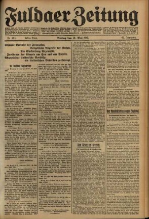 Erste Ausgabe vom Montag, den 31. Mai 1915.