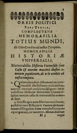 Memorabilia Historiae Universalis