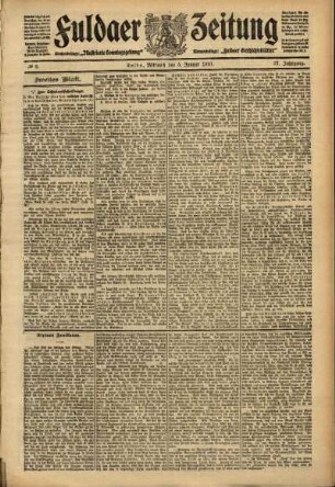 Zweite Ausgabe vom Mittwoch, den 05. Januar 1910.