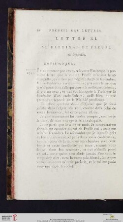 (Lettre XI - XX)