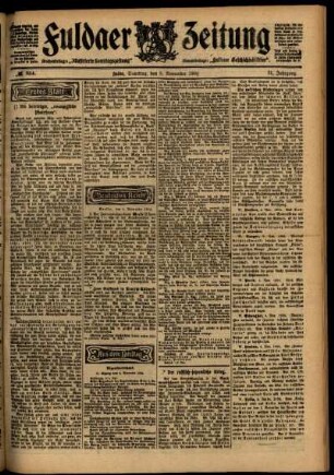 Erste Ausgabe vom Samstag, den 05. November 1904.