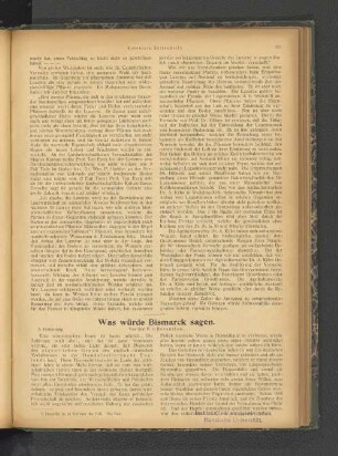 Was würde Bismarck sagen.