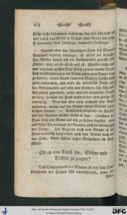 Ob es eine Kunst sey, Söhne und Töchter zu zeugen?