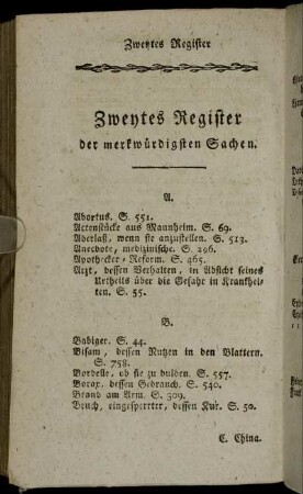 Zweytes Register. der merkwürdigsten Sachen.