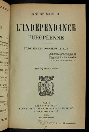 1-67, L´Indépendance Europénne
