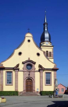Frankreich. Alsace. Haut Rhin. Ingersheim. Kirche Sankt Barthelemy
