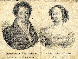 Bildnis von Christian VIII. (1786-1848), König von Dänemark und Karoline Amalie (1796-1881), Königin von Dänemark