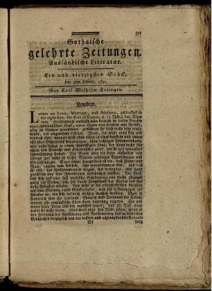 Ein und vierzigstes Stück, den 9ten Oktobr. 1790.